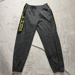 Men's Athletic Jogger Sweatpants Dark Gray Yellow Stripe Athletic Fit M